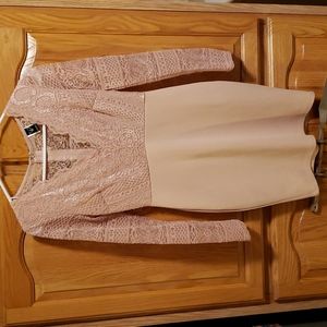 Stunning lace detail dress. Zipper back. Great condition . Pale pink